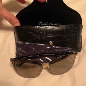 Ralph Lauren Elegant Black and Gold Sunglasses